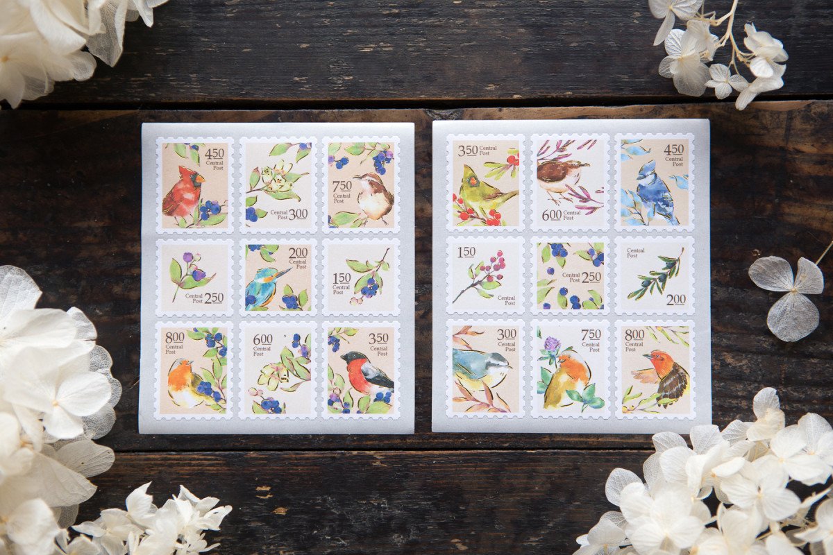 Birds Central Post Stamp Style Sticker