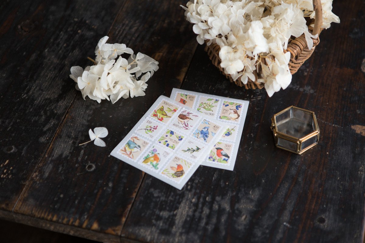 Birds Central Post Stamp Style Sticker