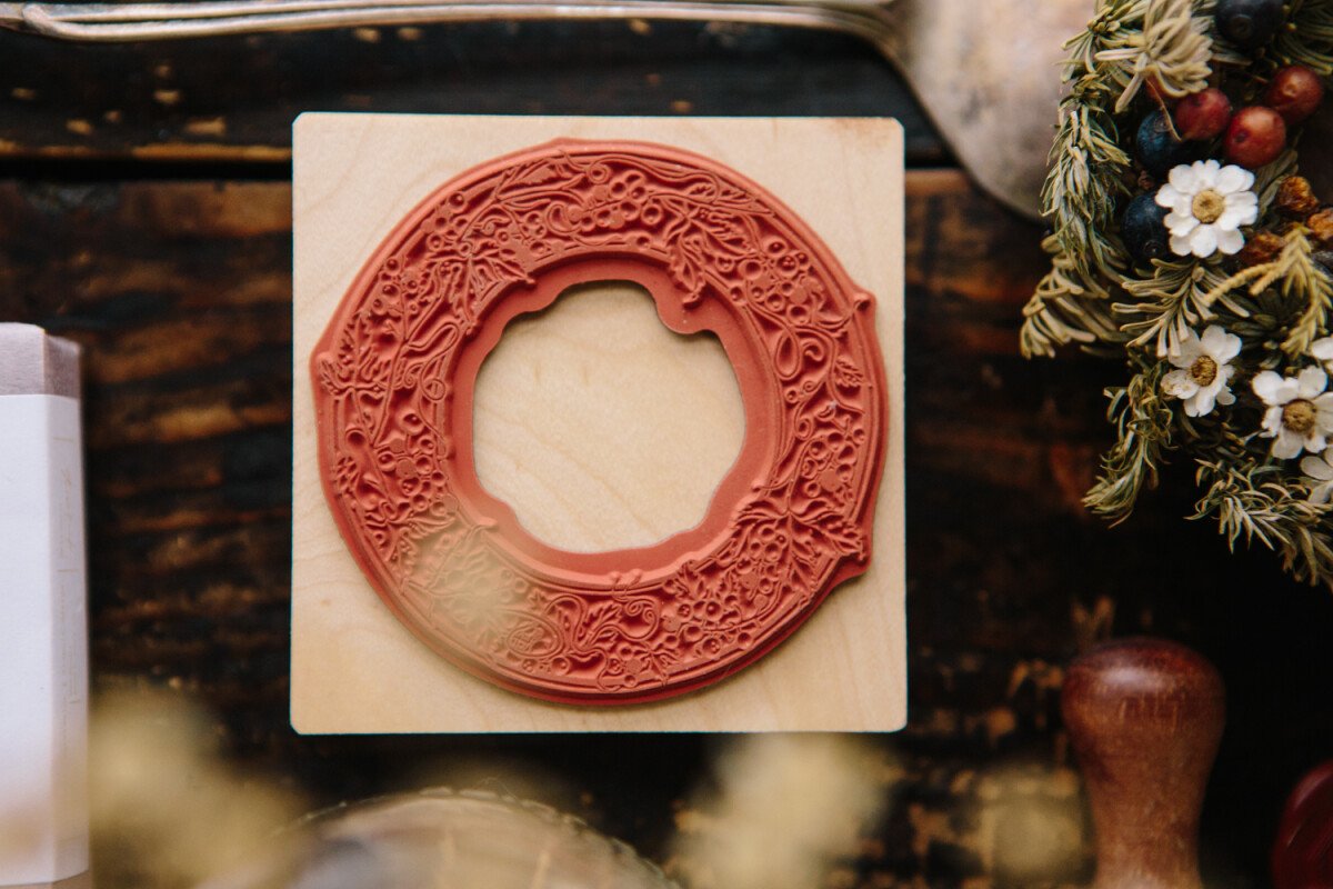 Wild Grape Frame Rubber Stamp