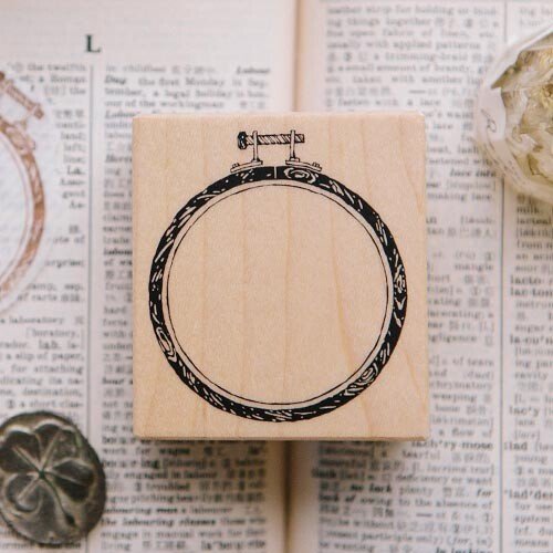Circle Embroidery Hoop Rubber Stamp