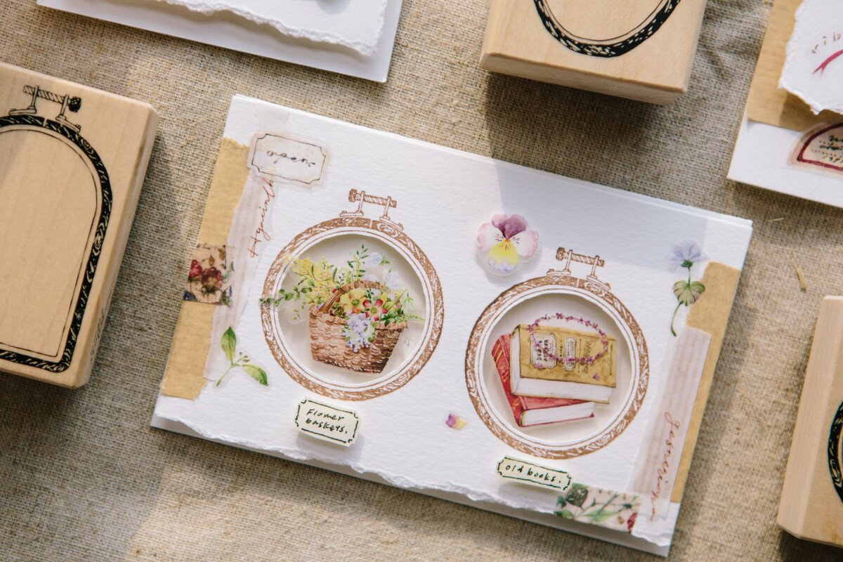 Circle Embroidery Hoop Rubber Stamp