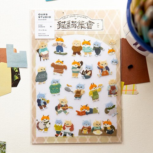 貓貓集會 透明貼紙