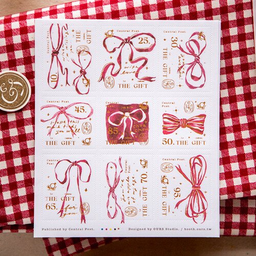 Ribbon Bow Stamp Sticker