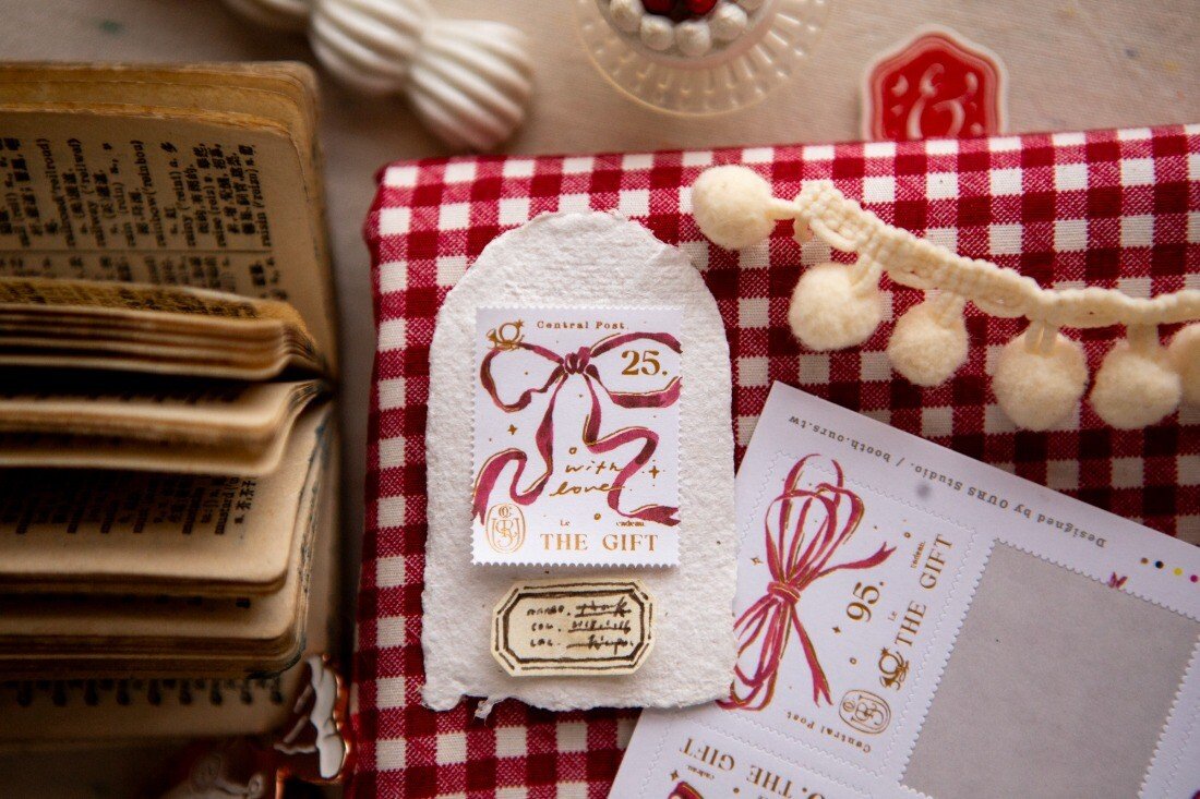 Ribbon Bow Stamp Sticker