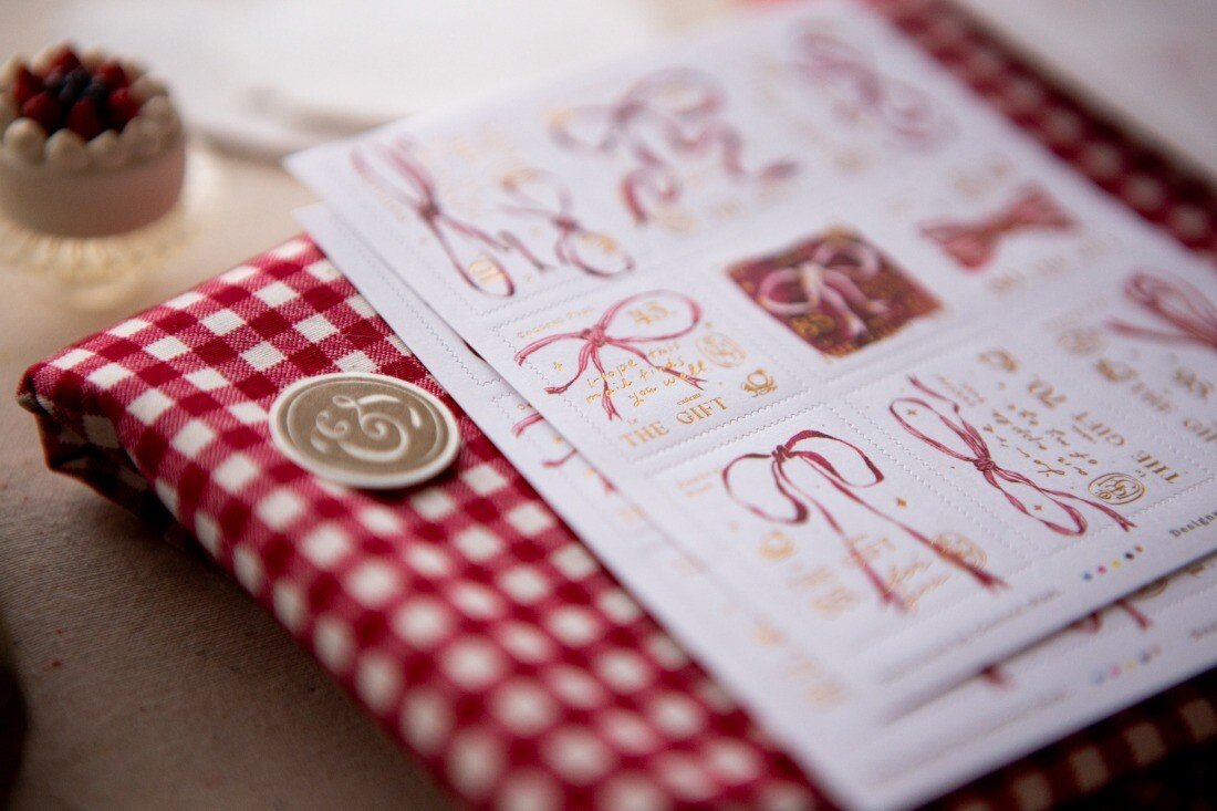 Ribbon Bow Stamp Sticker