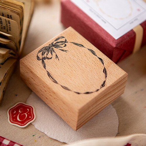 Ovel Ribbon Frame Rubber Stamp