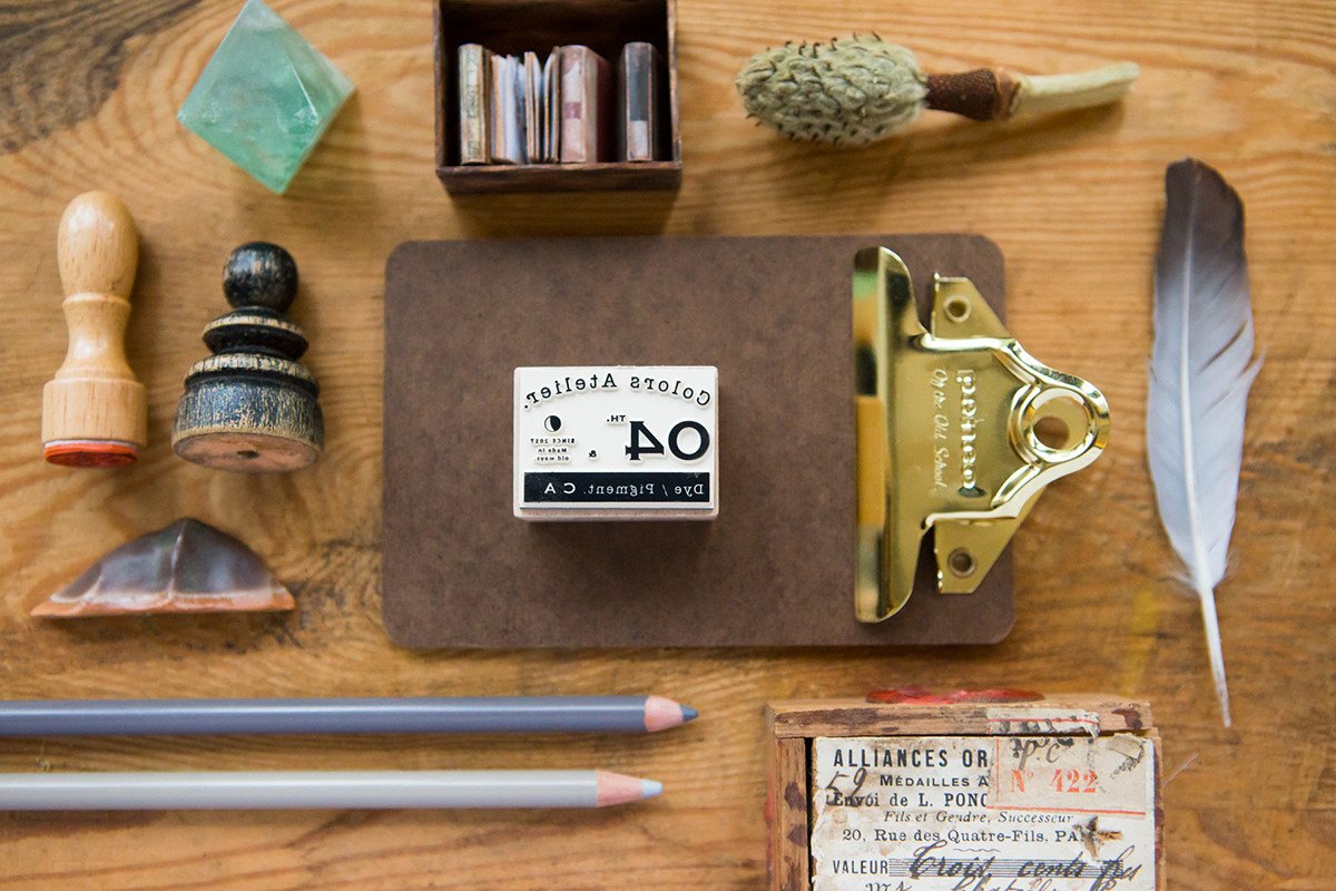 Vintage CA Logo B Maple Wood Stamp