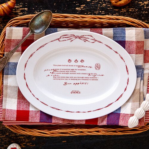 Bon appétit! oval ceramic plate