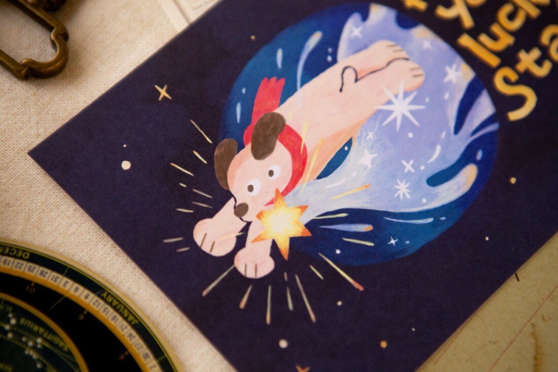 幸運星明信片 找到星星了!