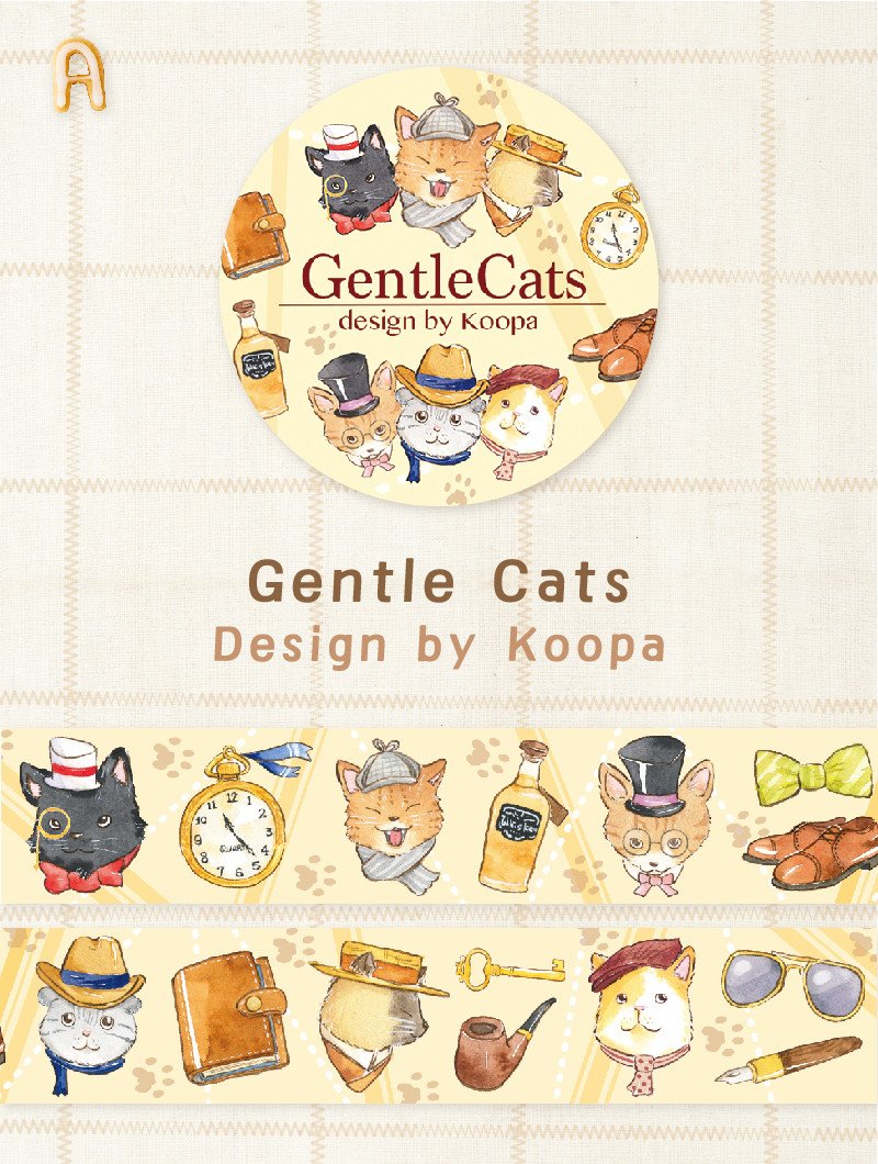 OURS オリジナルマスキングテープ「ジェントルキャッツ」