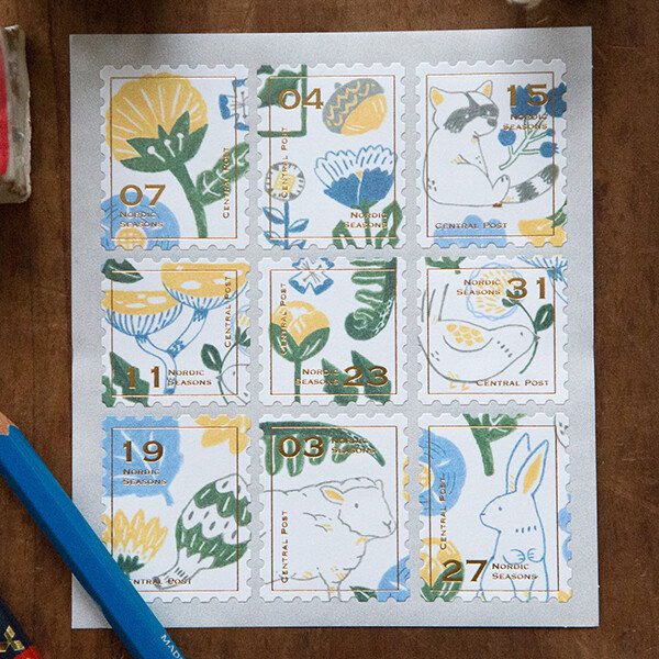 Nordic Seasons - Winter - Stamp Style Sticker