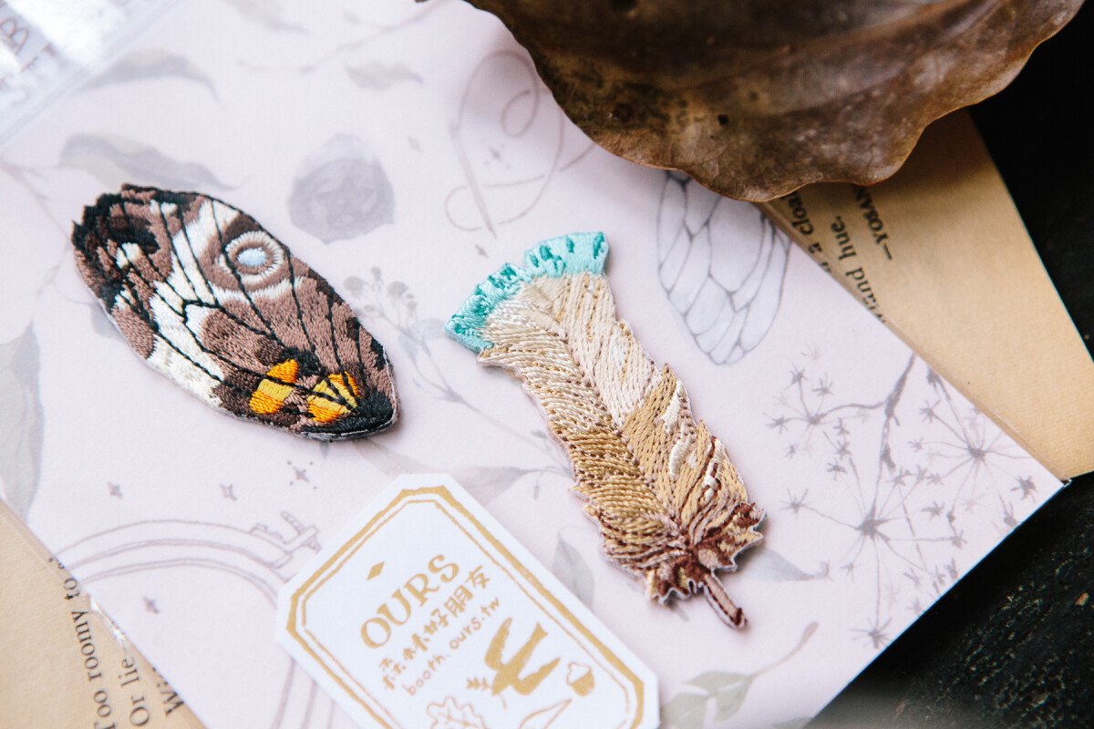 Wing&Feather Embroidery Sticker
