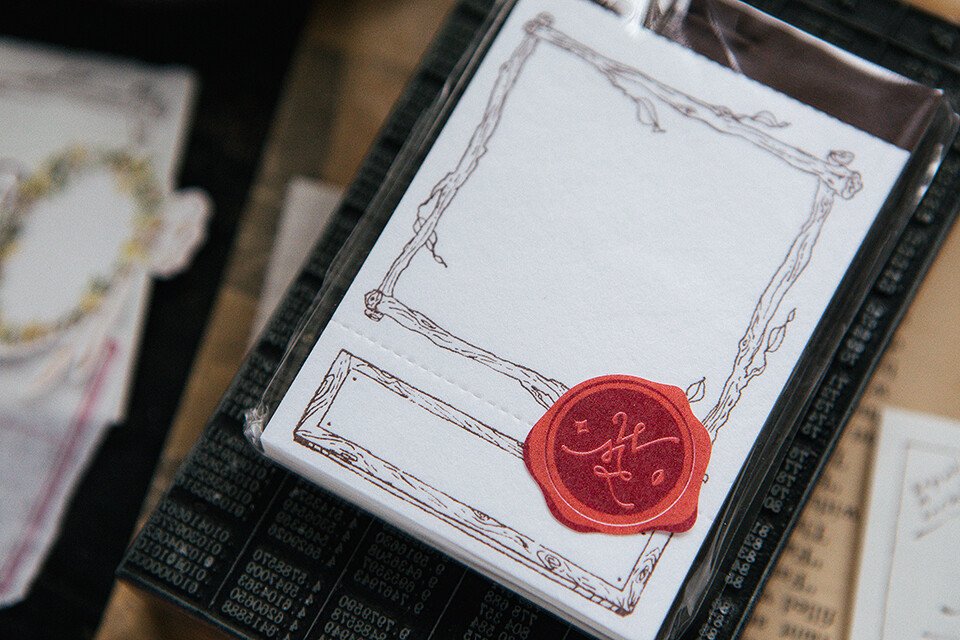Branch frame letterpress label book