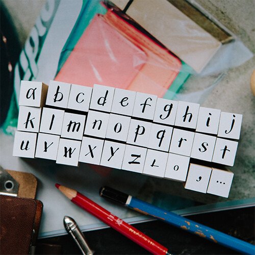 My A to Z 《Lowercase》DIY Rubber Stamp