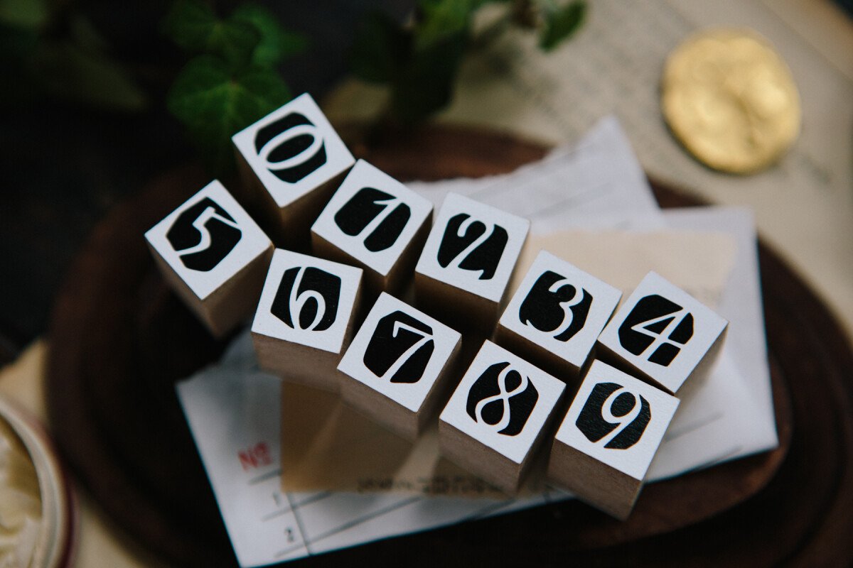 陰刻數字 DIY自黏印章組