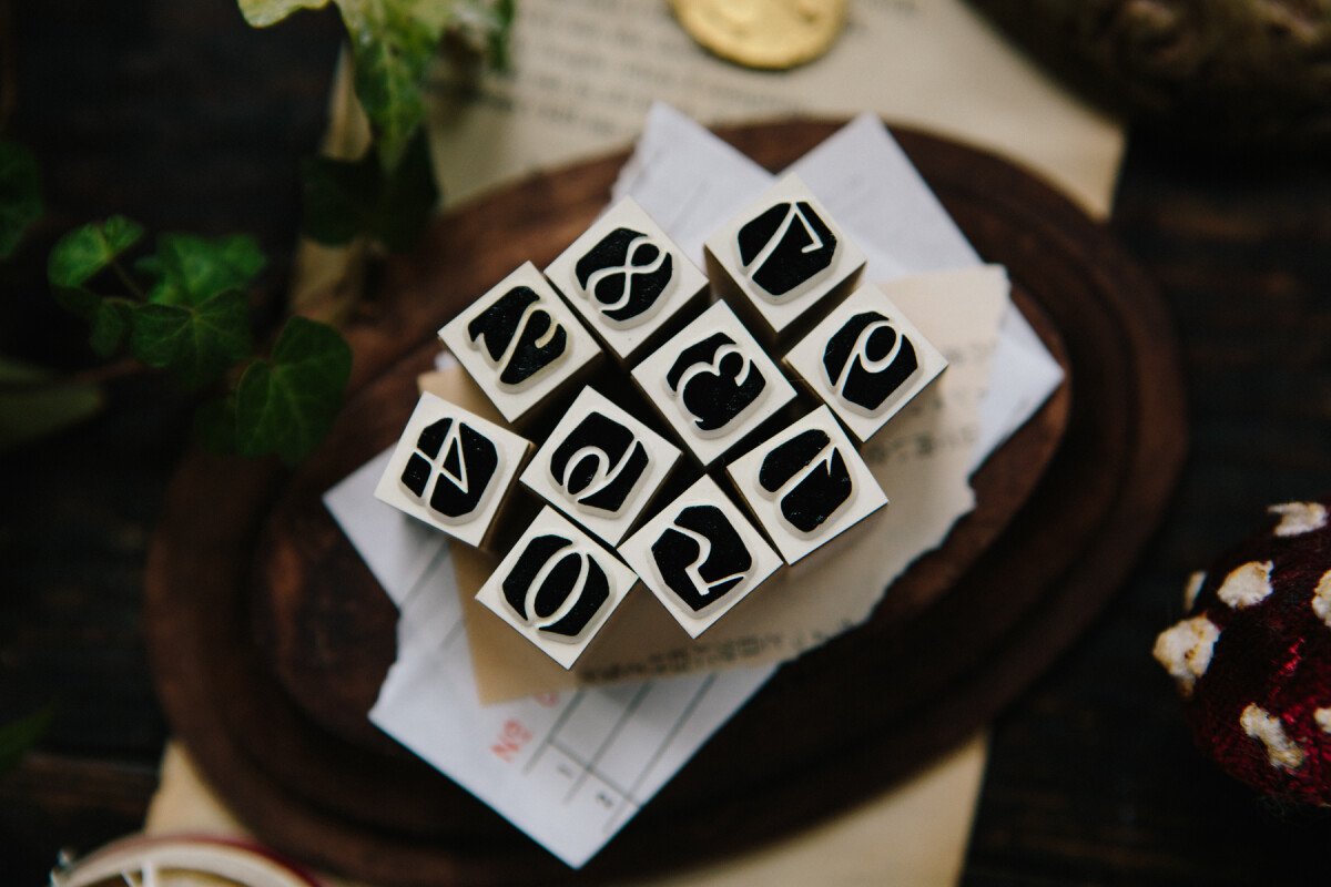 陰刻數字 DIY自黏印章組