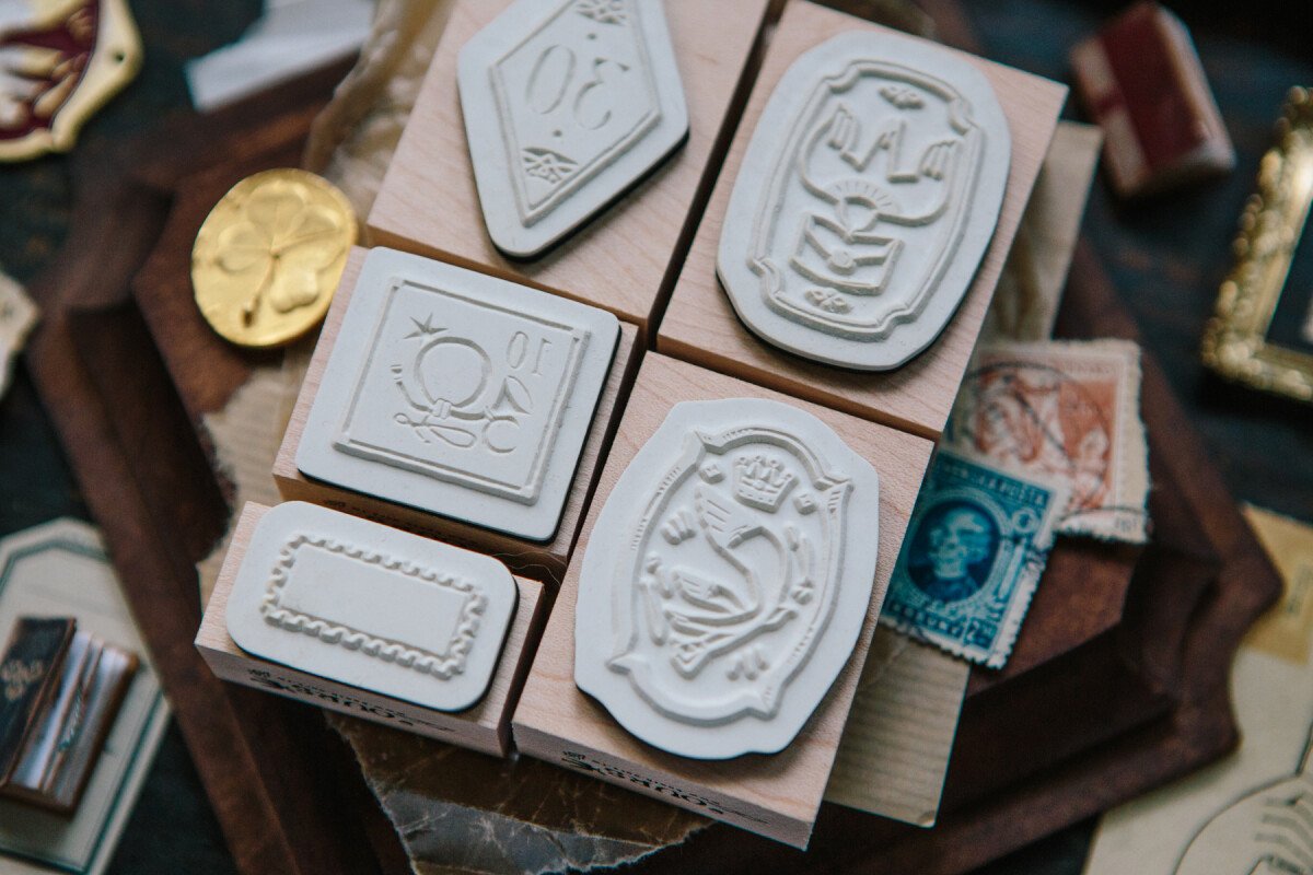 Postal Maple Wood Stamp Set