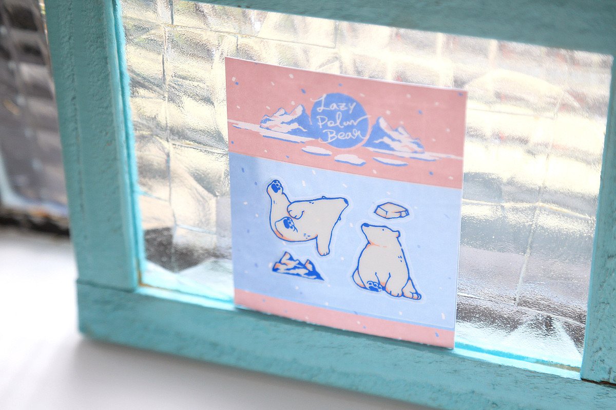 Lazy Polar Bear #1 Transfer Sticker