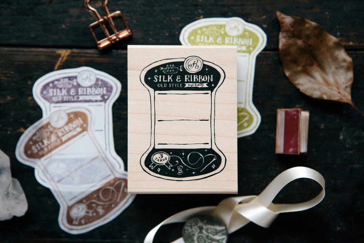 Thread Card Rubber Stamp