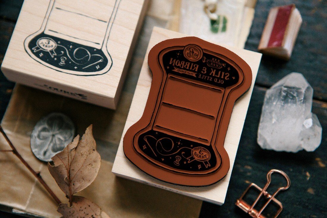 Thread Card Rubber Stamp