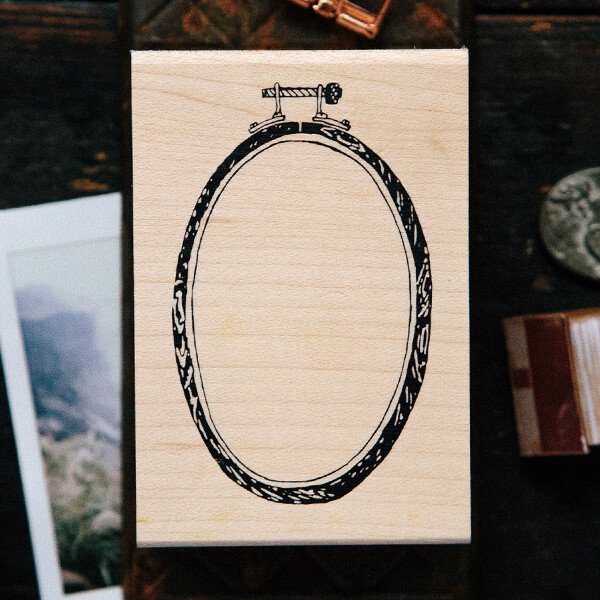 Ellipse Embroidery Hoop Rubber Stamp