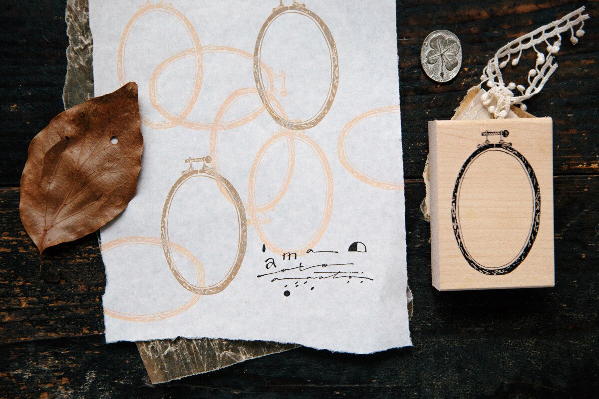 Ellipse Embroidery Hoop Rubber Stamp