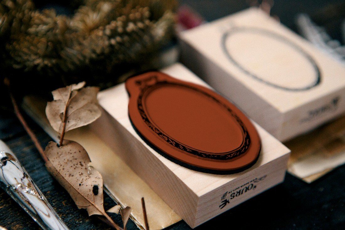 Ellipse Embroidery Hoop Rubber Stamp