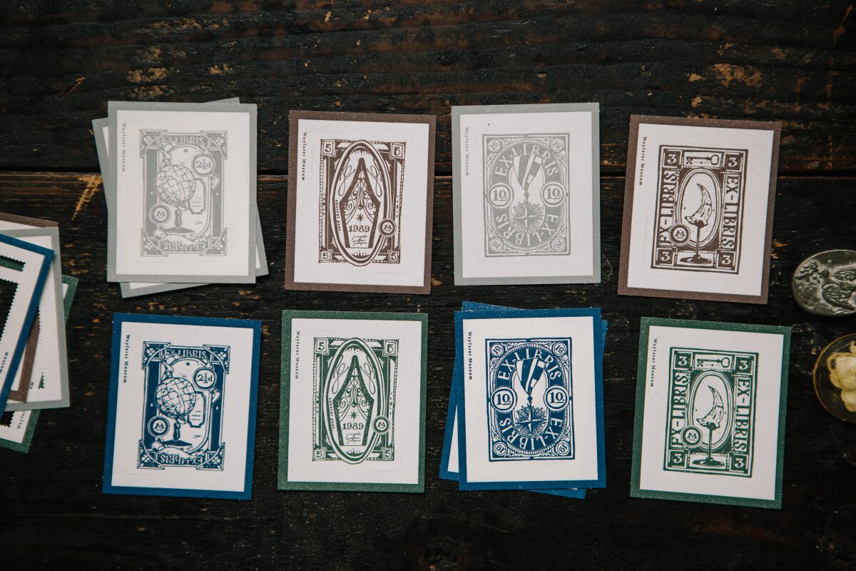 In the Museum  Letterpress Postal Stamp