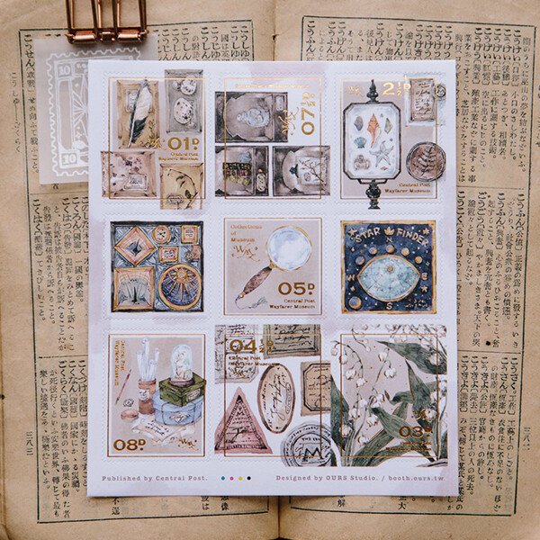 新博物館蔵 切手型封緘飾りシール